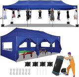 COBIZI 10x30 Pop up Canopy Tent 10x30 Canopy with Sidewalls, Heavy Duty Party Tent Tents for Parties, Foldable UPF 50+