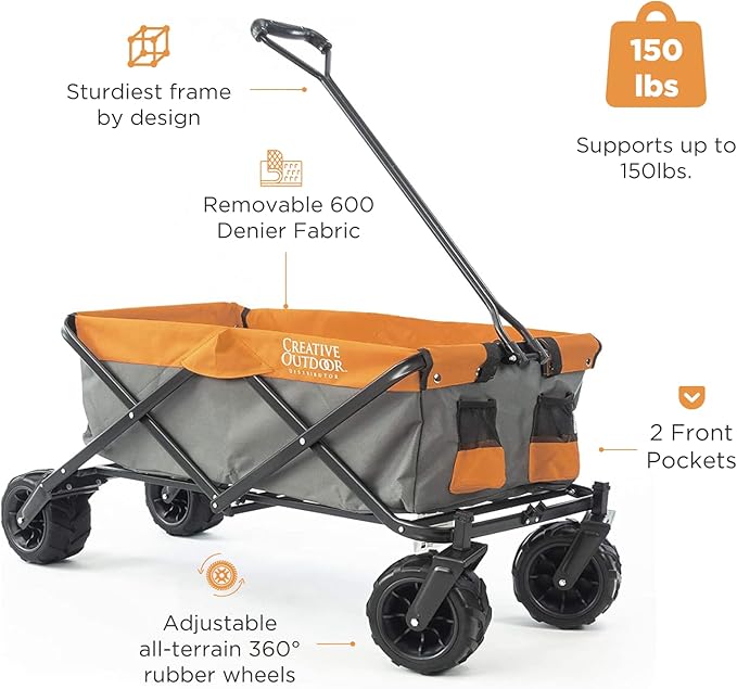 Creative Outdoor Original Folding Wagon All-Terrain Wheels, alternate view 2