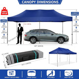 COBIZI 10x20 Pop up Canopy Heavy Duty Without Sidewalls, Easy Set-up Commercial Outdoor Party, 100% Waterproof Wedding