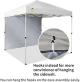 CROWN SHADES 8x8 Pop Up Canopy with 1 Side Wall - Beach Tent with One Push Setup - Outdoor Sun Shade for Events, Parties,