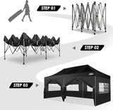 COBIZI 10x20 Canopy with Sidewalls, Heavy duty Party Tent Pop up carpas para fiestas, Tents for Parties, wedding, Outdoor Ez