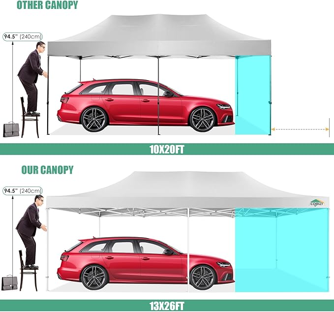 COBIZI 13x26 Pop Up Tent 13x26 Canopy with Sidewalls Heavy Duty Canopy Party Tent for Parties, Outdoor Wedding Large Event