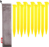 10-Pack Plastic Tent Stakes - 6-Inch Heavy Duty Canopy Anchoring Pegs for Camping, Gardening, Landscaping, Backpacking -