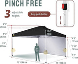 CROWN SHADES 12x12 Pop Up Canopy Tent Instant Commercial with 150D Silver Coated Fabric Including 1 Removable Sidewall, 4