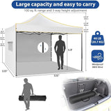 COBIZI 10x10 Heavy Duty Pop up Canopy Tent with 4 Removable Sidewalls, Ez Pop up Canopy with Portable Bag, Commercial Gazebo