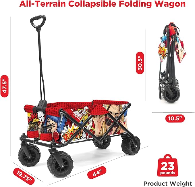 Creative Outdoor Original Folding Wagon All-Terrain Wheels, alternate view 7