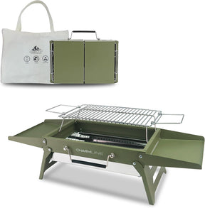 Charmline 14x9inch Small Foldable Portable Charcoal Grill, Compact Portable Grill for Outdoor, Charcoal Grills for Camping,