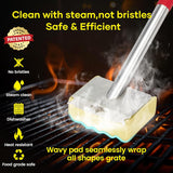 Grill Brush Bristle Free,Aramid Fiber Wavy Pad Seamless-Fit Cast Iron/Stainless-Steel Grates,BBQ Replaceable Scraper