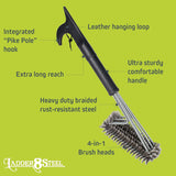 Heavy Duty Grill Brush for Outdoor Grill - Safe Grill Brush Designed by Firefighter | Barbecue Grill Brush & BBQ Brushes for
