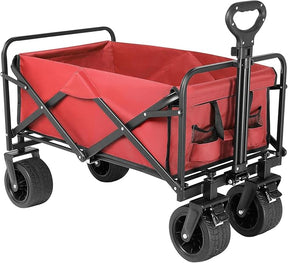 Beach Wagon with Big Wheels for Sand,Collapsible Folding All Terrain Utility Wagons Carts Foldable with Brakes for Sand