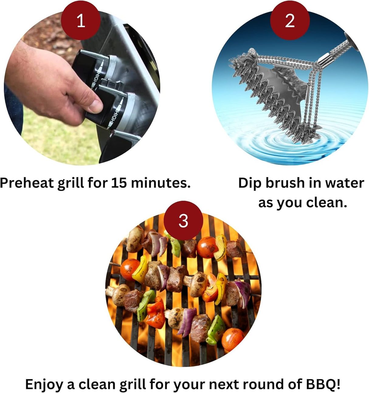 Valore BBQ Brush Bristle Free - 2 in 1 Grill Scraper & Barbecue Brush - Stainless Steel BBQ Grill Brush & BBQ Scraper Combo