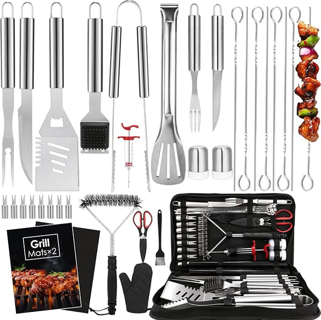 Yoehka BBQ Grilling Accessories Set, 34Pcs Heavy Duty Grill Tools for Outdoor Camping, Grilling Gifts for Men Dad, Stainless