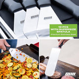 Griddle Accessories Kit for Blackstone and Camp Chef - 6 Pieces Griddle Spatula Set with 4x8 Inches Supersize Griddle
