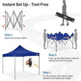 COBIZI 10x10 Pop Up Canopy Tent 10x10 Easy up Canopy, Heavy Duty Outdoor Canopy UPF 50+ All Weather Waterproof Instant Party