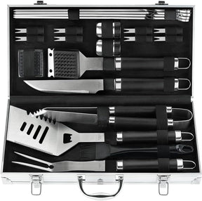 POLIGO 22PCS Heavy Duty BBQ Grill Accessories Set, Non-Slip Grill Tools for Outdoor Grill Set Thicker Stainless Steel Grill