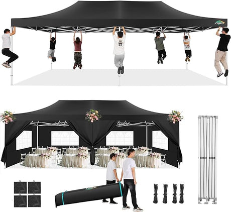 COBIZI 13x26 Pop Up Tent Heavy Duty Canopy with Removable Sidewalls Party Tent Outdoor Wedding Large Event Tent with Roller