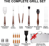 Supernal 21Pcs Deluxe Grill Tool Set Extra Thick Stainless Steel Grill Tool Set for Men Heavy Duty BBQ Tool Set Outdoor