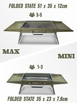 Charmline 14x9inch Small Foldable Portable Charcoal Grill, Compact Portable Grill for Outdoor, Charcoal Grills for Camping,