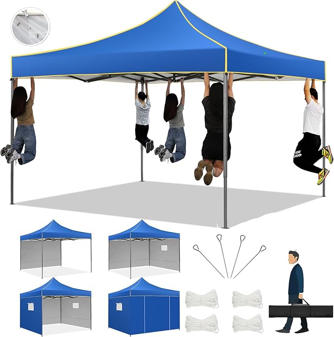 COBIZI 10x10 Heavy Duty Pop up Canopy with 4 Removable Sidewalls, Canopy Tent with Portable Bag, Ez Pop up Tent Commercial