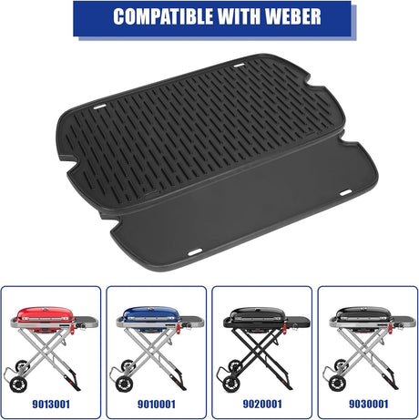 AJinTeby Cast Iron Griddle for Weber Traveler Portable Series Gas Grills Parts, Non-stick Griddle for Traveler Gas Grill,