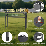 Folding Camping Table with Storage Net, 3ft Camping Table Aluminum Folding Table with 3 Adjustable Height Max 27.5 Inch