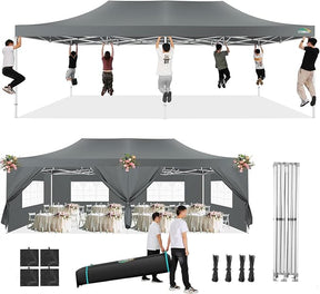 COBIZI 13x26 Pop Up Tent 13x26 Canopy with Sidewalls Heavy Duty Canopy Party Tent for Parties, Outdoor Wedding Large Event