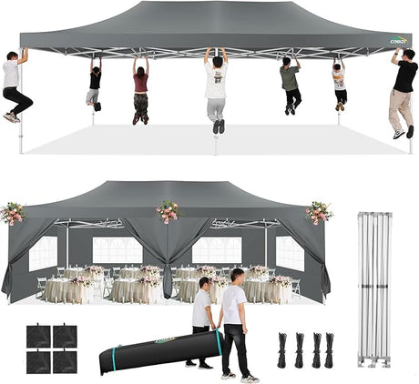 COBIZI 13x26 Pop Up Tent 13x26 Canopy with Sidewalls Heavy Duty Canopy Party Tent for Parties, Outdoor Wedding Large Event