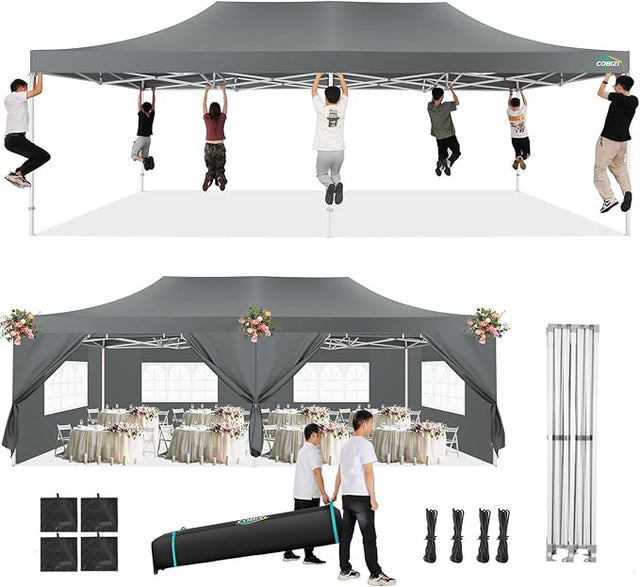 COBIZI 13x26 Pop Up Tent 13x26 Canopy with Sidewalls Heavy Duty Canopy Party Tent for Parties, Outdoor Wedding Large Event