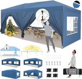 HOTEEL 10x20 Pop up Canopy with 6 Sidewalls, One Push Instant Setup Outdoor Canopy Tent with Reinforce Rod, Weight Bag, for