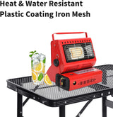 Small Folding Table 2FT Grill Table Foldable Camping Table Picnic Portable Mesh 2 Height Adjustable Outdoor Beach BBQ Black