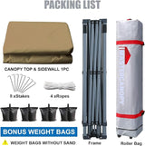 MASTERCANOPY Pop up Canopy Tent with 1 Sidewall (12x12 ft, Khaki), alternate view 5