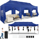 COBIZI 10x30 Pop up Canopy Heavy Duty with 8 Sidewalls, Easy Set-up Commercial Outdoor Party, 100% Waterproof Wedding Canopy