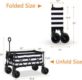 Wagons Carts Foldable with All-Terrain Big Wheels 400 LBS, Heavy Duty Collapsible Utility Wagon Cart, Folding Grocery Cart