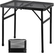 Camping Table with Mesh Desktop, Lightweight & Portable Small Folding Grill Table, Height Adjustable Metal Outdoor Table for
