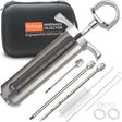 Meat Injector, Stainless Steel Marinade Injector Flavor Syringe Kit with 2-oz Measurement Window for Smoker Food BBQ Grill,