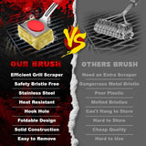 Grill Brush Bristle Free, BBQ Grill Brush for Outdoor Grill, Safe Steam Grill Cleaning Brush with Scraper, Replacement