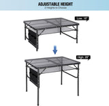 RedSwing Folding Grill Table,Aluminum Portable Grill Stand Table for Outdoor Camping Picnic BBQ Lightweight, Adjustable