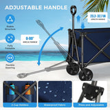 Collapsible Wagon Cart Foldable with 300lbs Load-Bearing, Heavy Duty Folding Wagons Carts with All Terrain Wheels, Utility