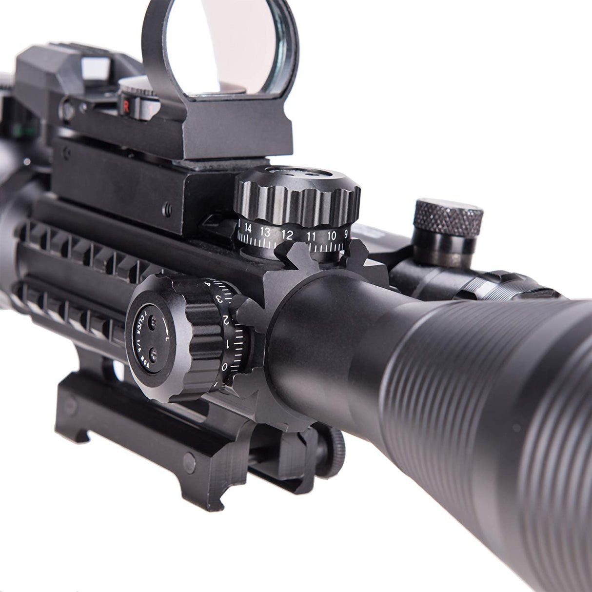 Pinty Nova 3-in-1 4-12x50 SFP Rifle Scope Combo, Green Laser, alternate view 5