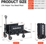 Collapsible Wagon Cart with Wheels Foldable,Folding Beach Wagons Carts Foldable for Grocery Shopping Camping Garden Fishing