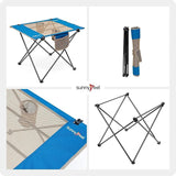 SUNNYFEEL Outdoor Folding Table | Lightweight Mesh Compact Camping Table, Roll Up Top 2 People Portable Camp Tables with