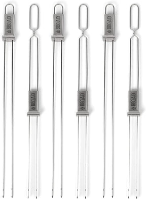 BBQ-AID Premium Barbecue Metal Skewers for Kabobs with Quick Release - Double Pronged, Stainless Steel Metal Skewer for