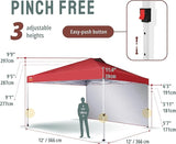 CROWN SHADES 12x12 Pop Up Canopy Tent Instant Commercial with 150D Silver Coated Fabric Including 1 Removable Sidewall, 4