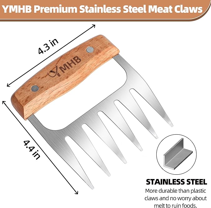 Metal Meat Shredder Claws - BBQ Grilling Gifts for Men & Women, Shredding Claws for Pulled Pork - Christmas Gifts for Dad,