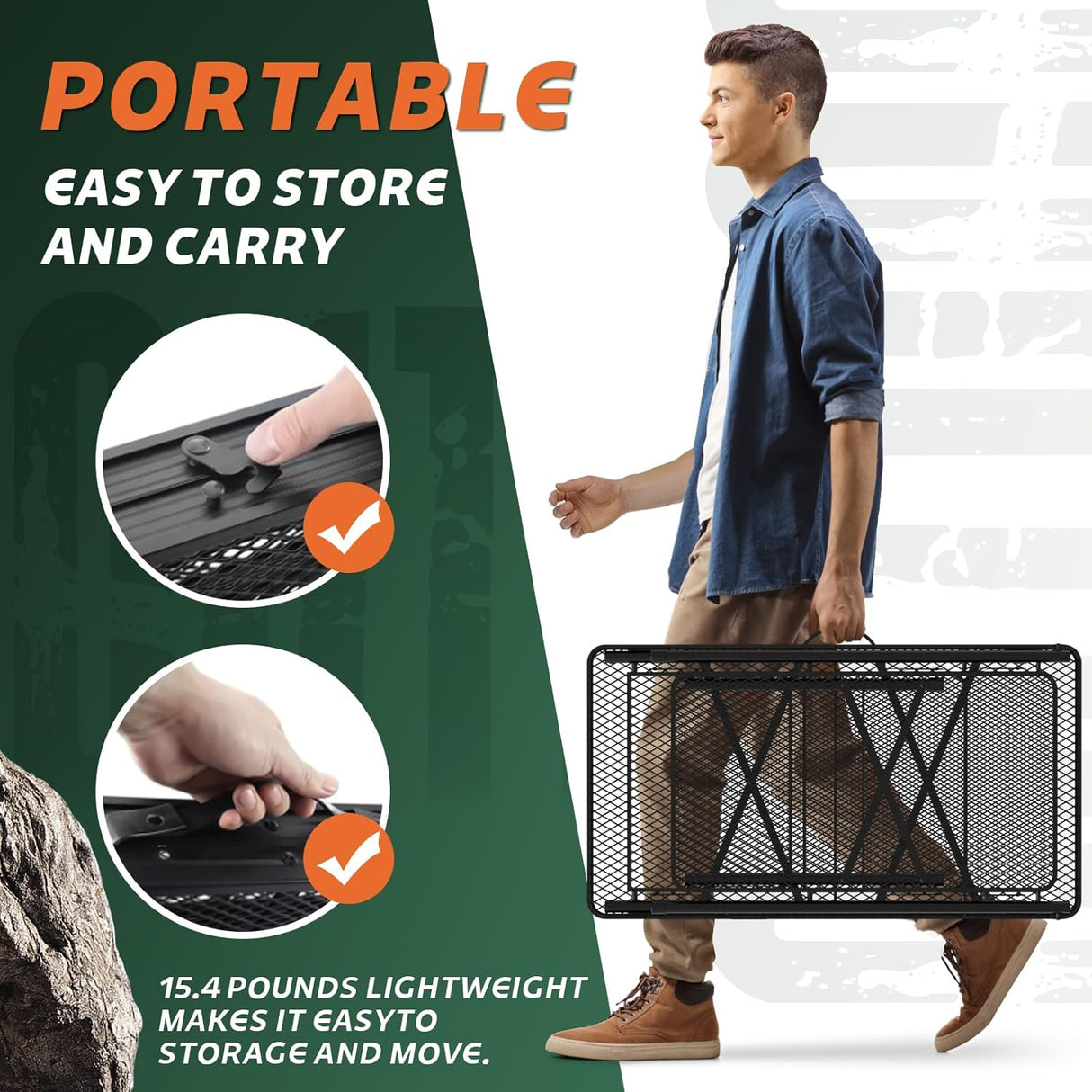 Folding Table with Sink and Double Shelf, Camping Table Height Adjustable Folding Grill Table, Portable Outdoor Table for