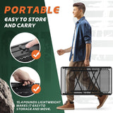 Folding Table with Sink and Double Shelf, Camping Table Height Adjustable Folding Grill Table, Portable Outdoor Table for