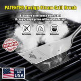 18” Steam Grill Brush Bristle Free,with Extended Luxurious Acacia Wood Handle,Safe Grill Cleaner for Outdoor