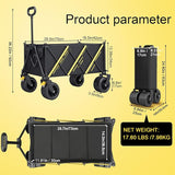Wagons carts Foldable，Collapsible Wagon Foldable Wagon, Gather Heavy Duty Garden cart, Portable cart，Pets carts，with Large
