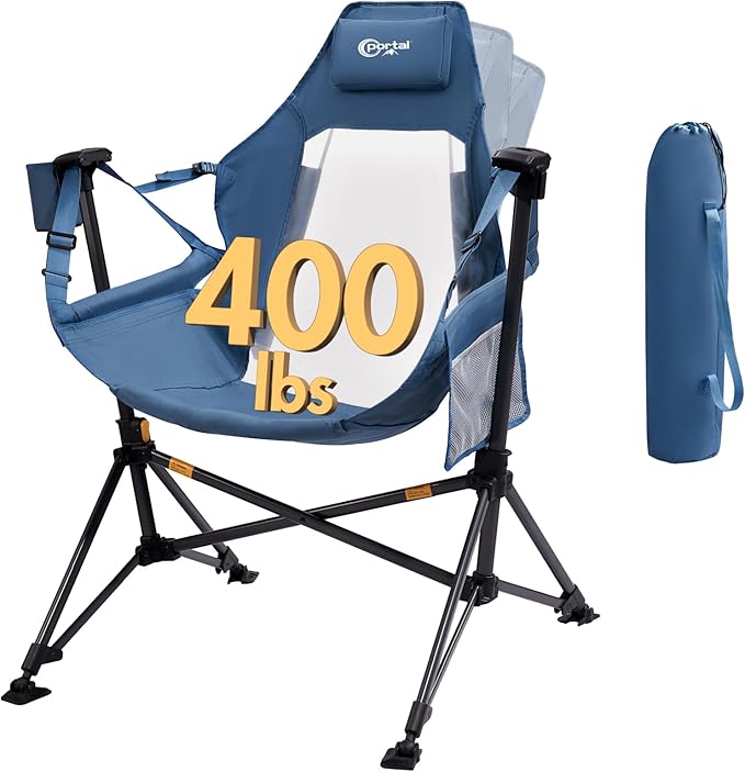 Portal Hammock Camping Chair, Portable Outdoor Swinging Chairs, Rocking Chair for Adults with Adjustable Back and Height for