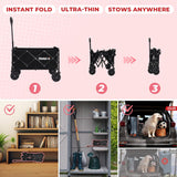 Collapsible Wagon Cart with Wheels Foldable,11 Lbs Lightweight Portable Folding Utility Wagon,90 L Heavy Duty Grocery